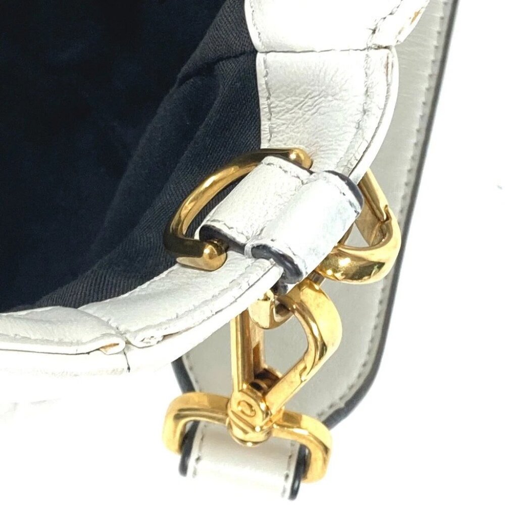 FENDI 8BR600 Zucca Mamma Baguette Shoulder 2WAY Bag Shoulder Bag Leather White - Picture 16 of 16